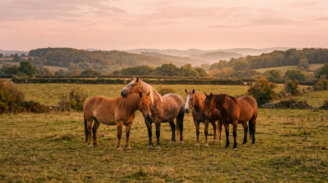 Les chevaux du Haras de Sirogne en liberté, Corrèze
